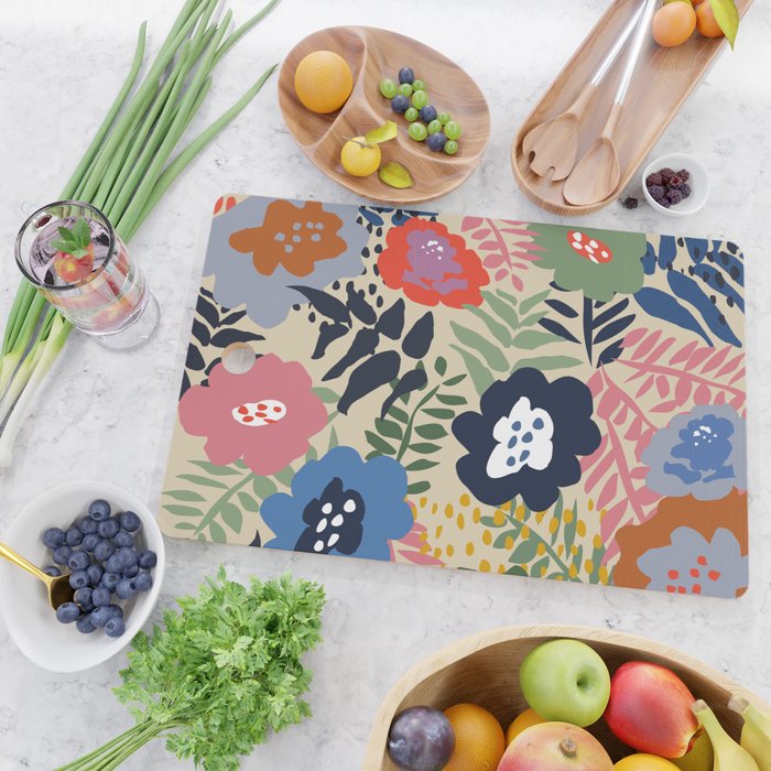 Maximalist floral shapes pattern Cutting Board Gallery Image 2