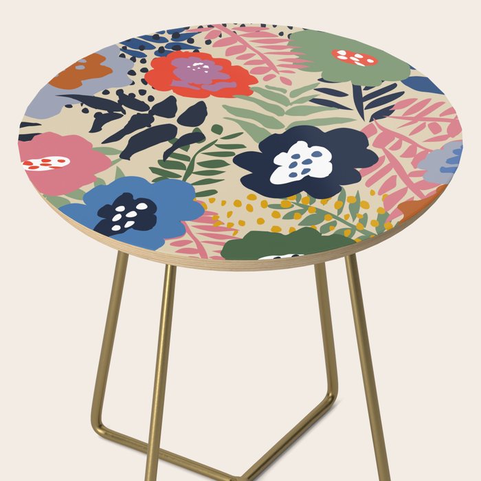 Maximalist floral shapes pattern Side Table Gallery Image 2