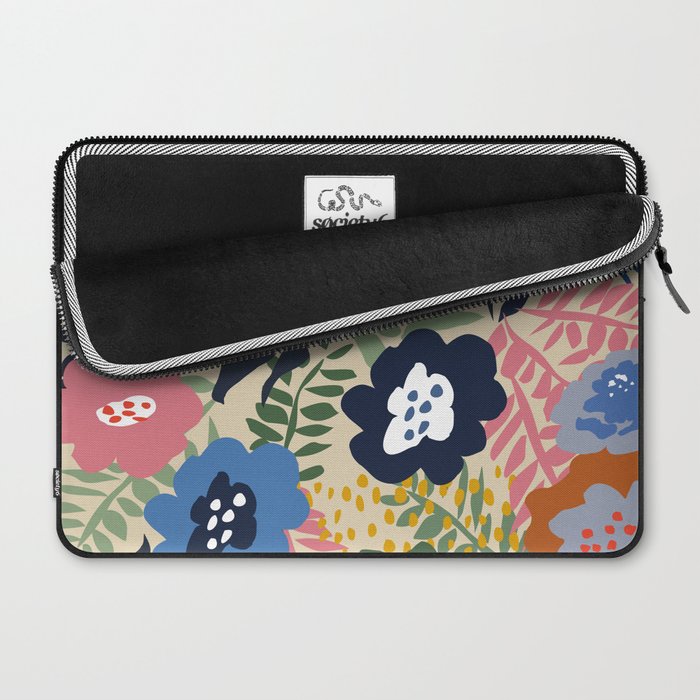 Maximalist floral shapes pattern Laptop Sleeve Gallery Image 2