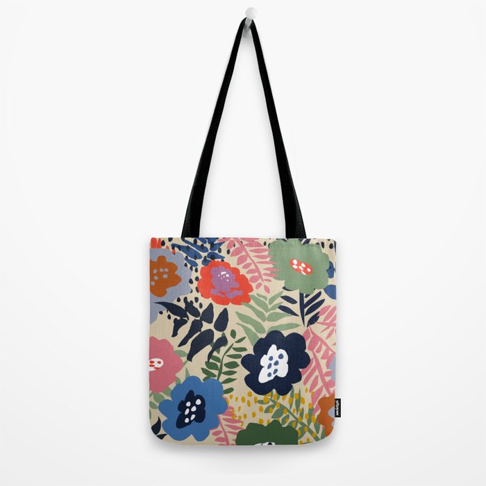 Maximalist floral shapes pattern Tote Bag Gallery Image 2