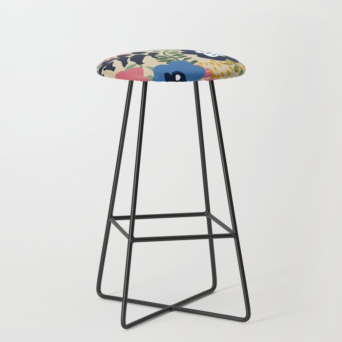 Maximalist floral shapes pattern Stool Gallery Image 1
