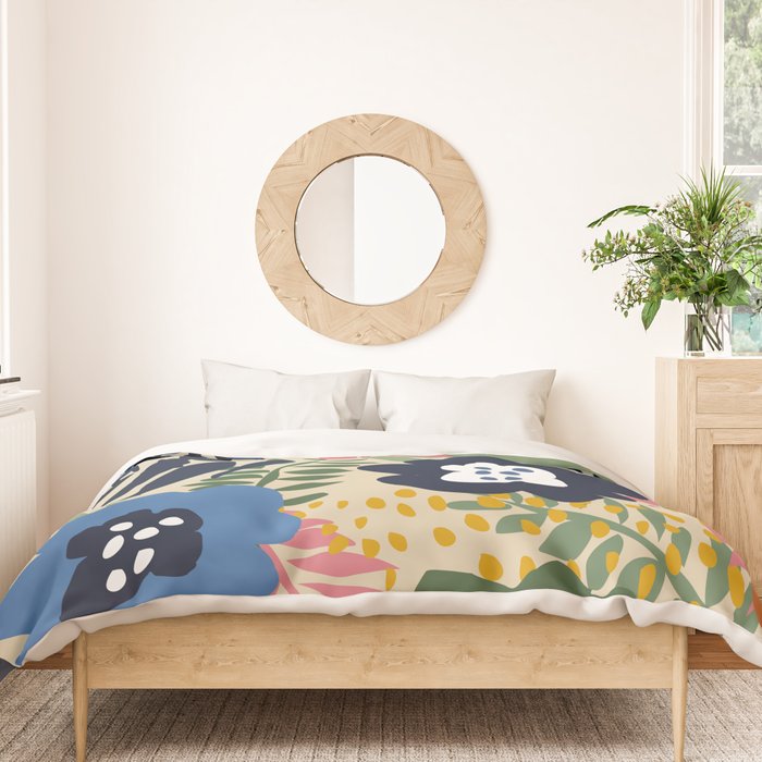 Maximalist floral shapes pattern Duvet Cover Gallery Image 3