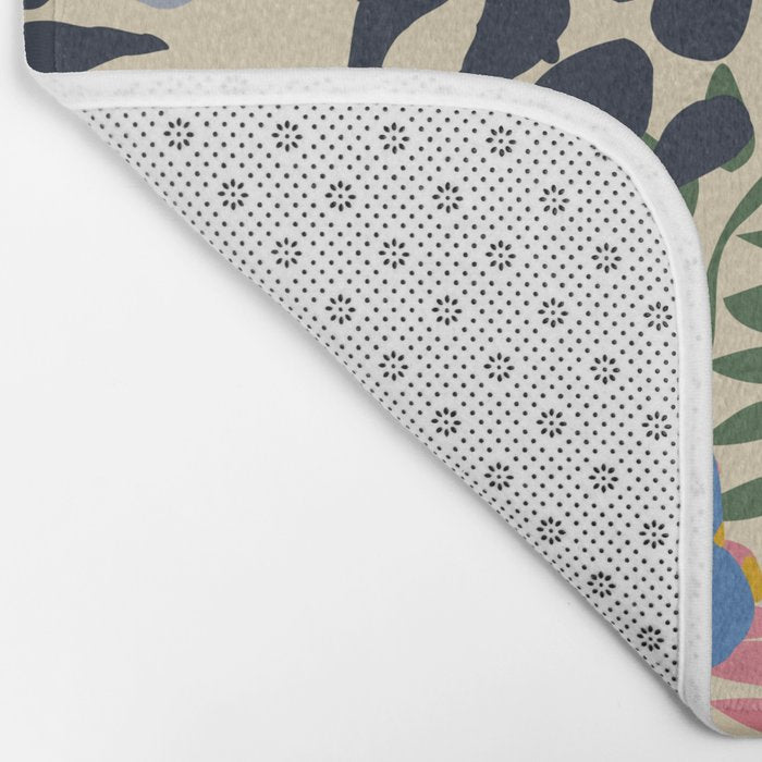 Maximalist floral shapes pattern Bath Mat Gallery Image 2