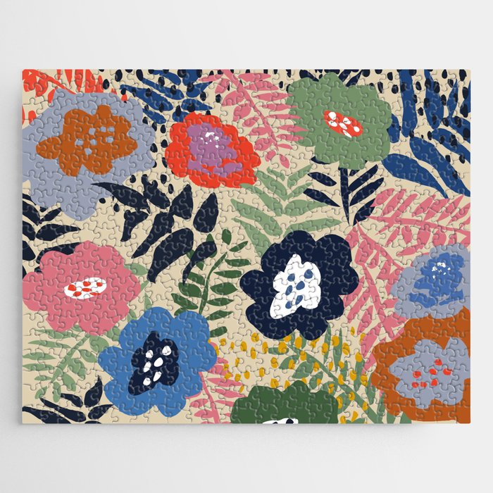 Maximalist floral shapes pattern Jigsaw Puzzle Gallery Image 1