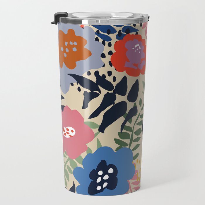 Maximalist floral shapes pattern Travel Mug Gallery Image 3
