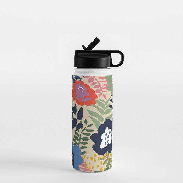 Maximalist floral shapes pattern Water Bottle Gallery Image 1