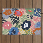 Maximalist floral shapes pattern Outdoor Rug Gallery Image 1