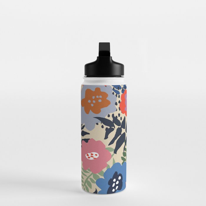 Maximalist floral shapes pattern Water Bottle Gallery Image 3