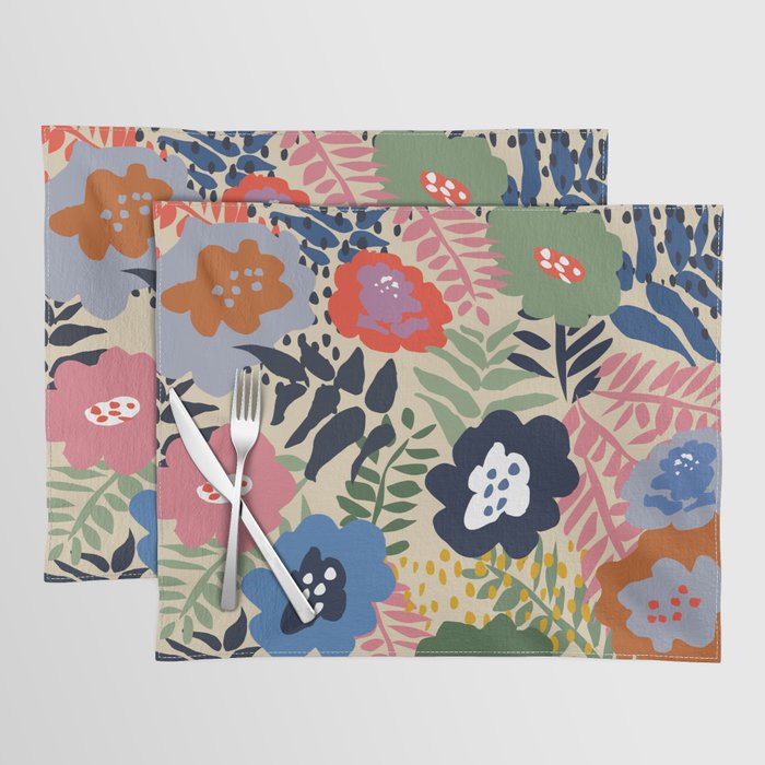 Maximalist floral shapes pattern Placemat Gallery Image 1