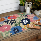 Maximalist floral shapes pattern Outdoor Rug Gallery Image 2