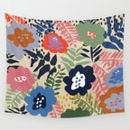 Maximalist floral shapes pattern Wall Tapestry Gallery Image 4