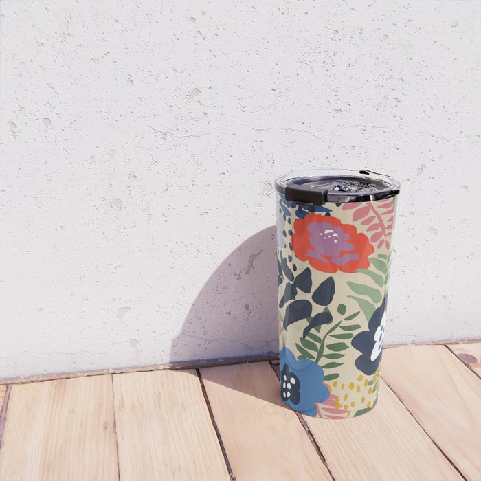 Maximalist floral shapes pattern Travel Mug Gallery Image 4