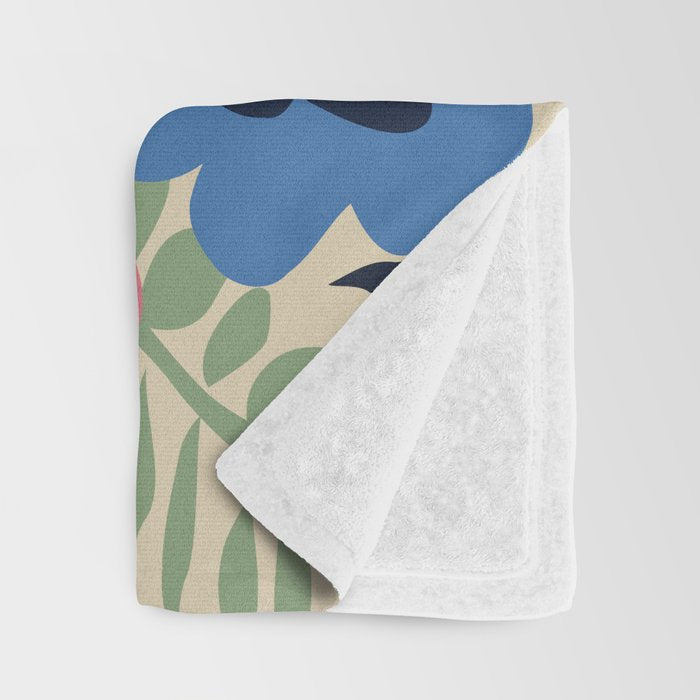 Maximalist floral shapes pattern Throw Blanket Gallery Image 3