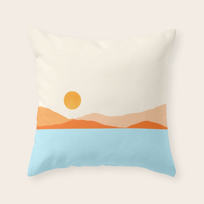 Desert Sea Views / Abstract Landscape Series Throw Pillow Gallery Image 1