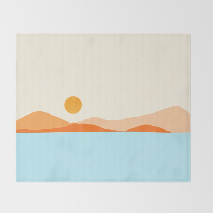 Desert Sea Views / Abstract Landscape Series Throw Blanket Gallery Image 2