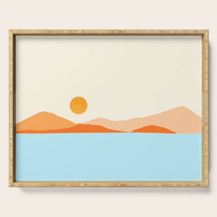 Desert Sea Views / Abstract Landscape Series Serving Tray Gallery Image 1