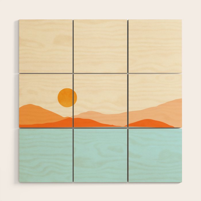 Desert Sea Views / Abstract Landscape Series Wood Wall Art Gallery Image 1