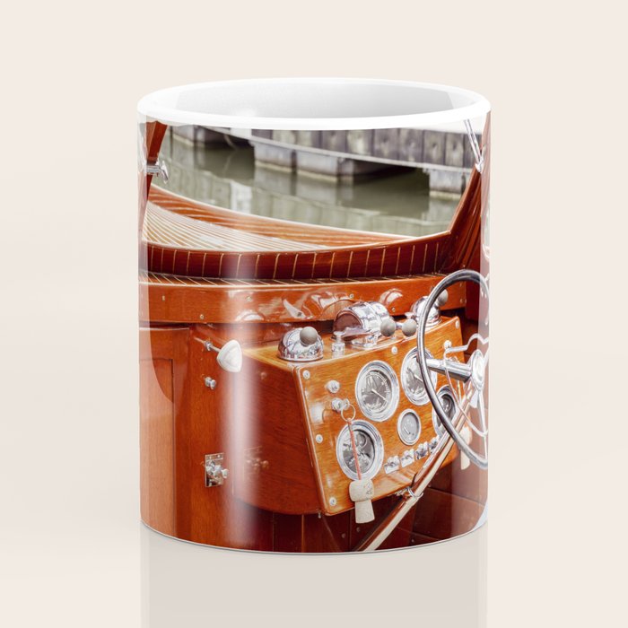 Vintage Glamour II x Retro Chris Craft Boat x Nautical art Coffee Mug Gallery Image 4