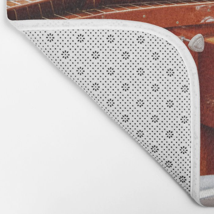 Vintage Glamour II x Retro Chris Craft Boat x Nautical art Bath Mat Gallery Image 2