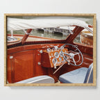 Vintage Glamour II x Retro Chris Craft Boat x Nautical art Serving Tray Gallery Image 1