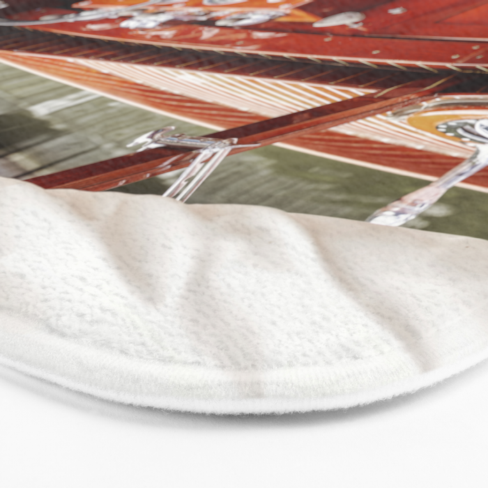 Vintage Glamour II x Retro Chris Craft Boat x Nautical art Bath Mat Gallery Image 3