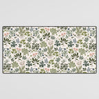 Herbarium ~ vintage inspired botanical art print ~ white Desk Mat Gallery Image 3