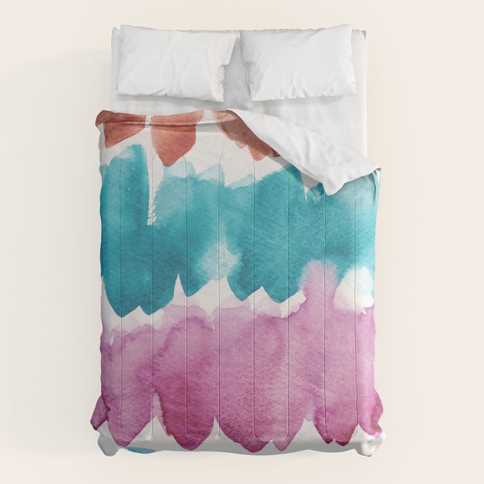 13  Watercolor November 2021 211130 Painting Valourine Original Design Color Bright Modern Contemporary  Comforter Gallery Image 6