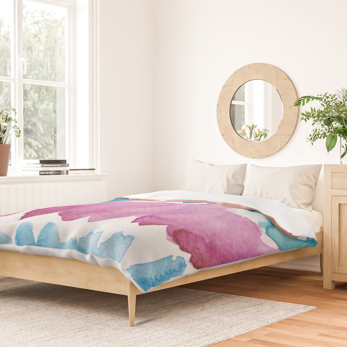 13  Watercolor November 2021 211130 Painting Valourine Original Design Color Bright Modern Contemporary  Duvet Cover Gallery Image 2