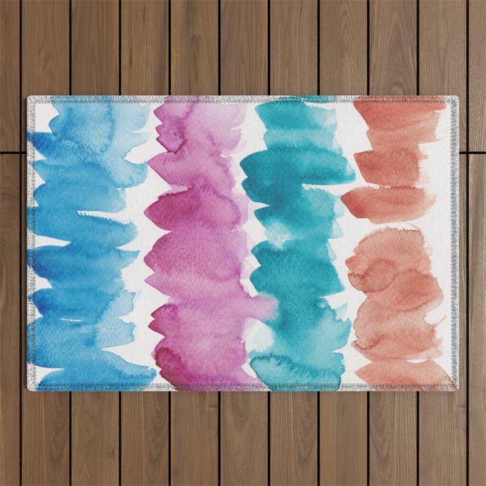 13  Watercolor November 2021 211130 Painting Valourine Original Design Color Bright Modern Contemporary  Outdoor Rug Gallery Image 1