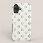 block print palm in sage on cream iPhone Case Gallery Image 1