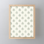 block print palm in sage on cream Mini Art Print Gallery Image 1