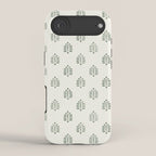block print palm in sage on cream iPhone Case Gallery Image 2