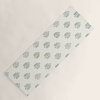 block print palm in sage on cream Yoga Mat Gallery Image 1