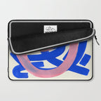 Tribal Pink Blue Fun Colorful Mid Century Modern Abstract Painting Shapes Pattern Laptop Sleeve Gallery Image 2