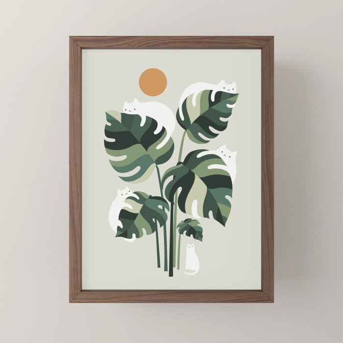 Cat and Plant 11 Mini Art Print Gallery Image 2