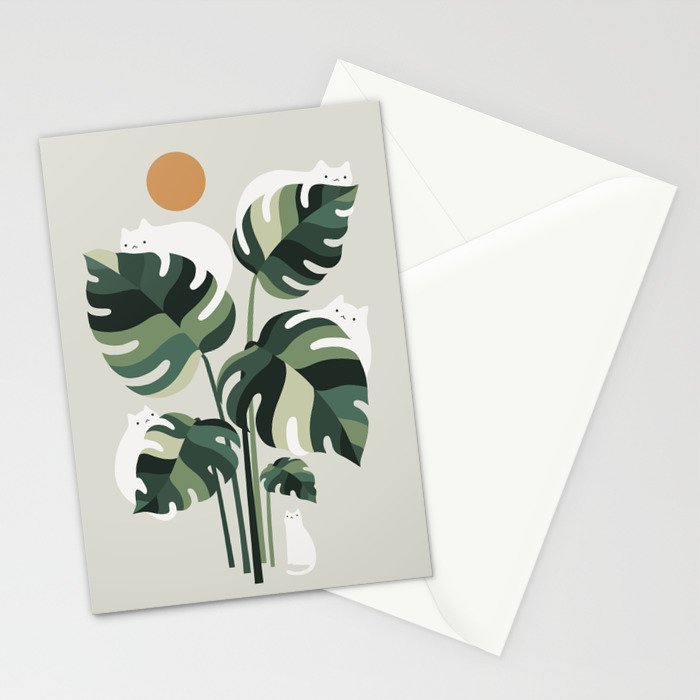 Cat and Plant 11 Stationery Card Gallery Image 2
