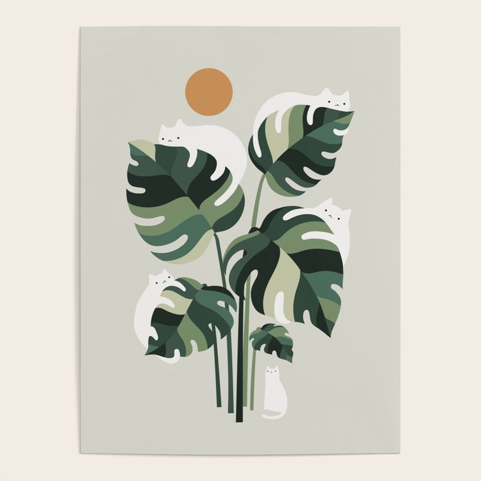 Cat and Plant 11 Poster Gallery Image 1