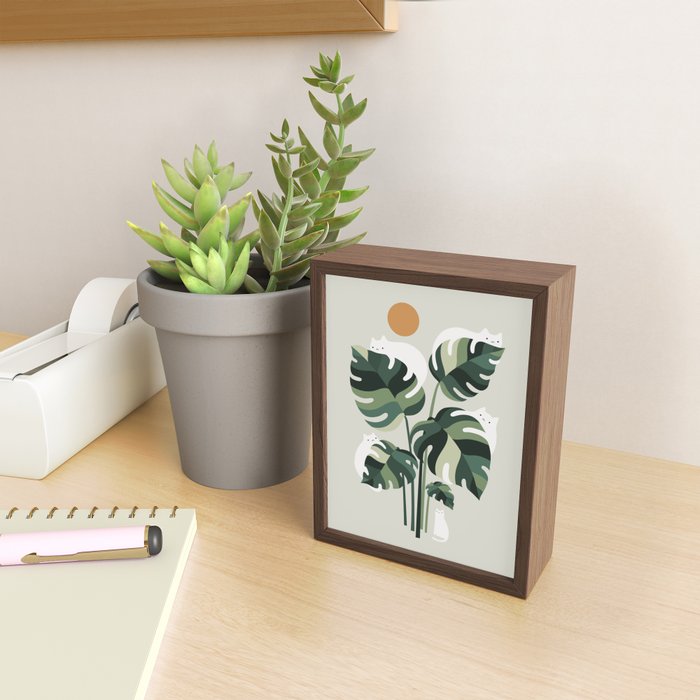 Cat and Plant 11 Mini Art Print Gallery Image 2