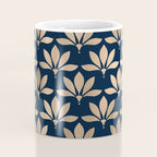 Gold and Navy Art Deco Leaf Design Coffee Mug Gallery Image 4