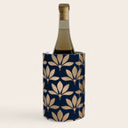 Gold and Navy Art Deco Leaf Design Wine Chiller Gallery Image 3