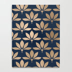 Gold and Navy Art Deco Leaf Design Notebook Gallery Image 4