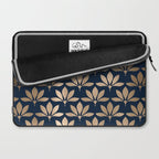 Gold and Navy Art Deco Leaf Design Laptop Sleeve Gallery Image 2