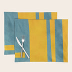 Yellow Teal Abstract Minimalist Artwork Placemat Gallery Image 1