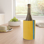 Yellow Teal Abstract Minimalist Artwork Wine Chiller Gallery Image 4