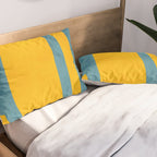 Yellow Teal Abstract Minimalist Artwork Pillow Sham Gallery Image 2