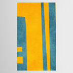 Yellow Teal Abstract Minimalist Artwork Tablecloth Gallery Image 2