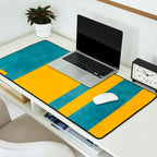 Yellow Teal Abstract Minimalist Artwork Desk Mat Gallery Image 2