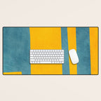 Yellow Teal Abstract Minimalist Artwork Desk Mat Gallery Image 1