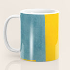 Yellow Teal Abstract Minimalist Artwork Coffee Mug Gallery Image 3
