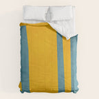 Yellow Teal Abstract Minimalist Artwork Comforter Gallery Image 6